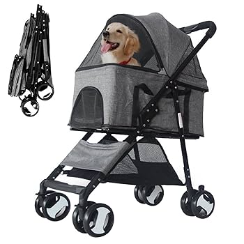 Amazon.co.jp: ペットカート ペットバギー 4輪 犬用 キャリー