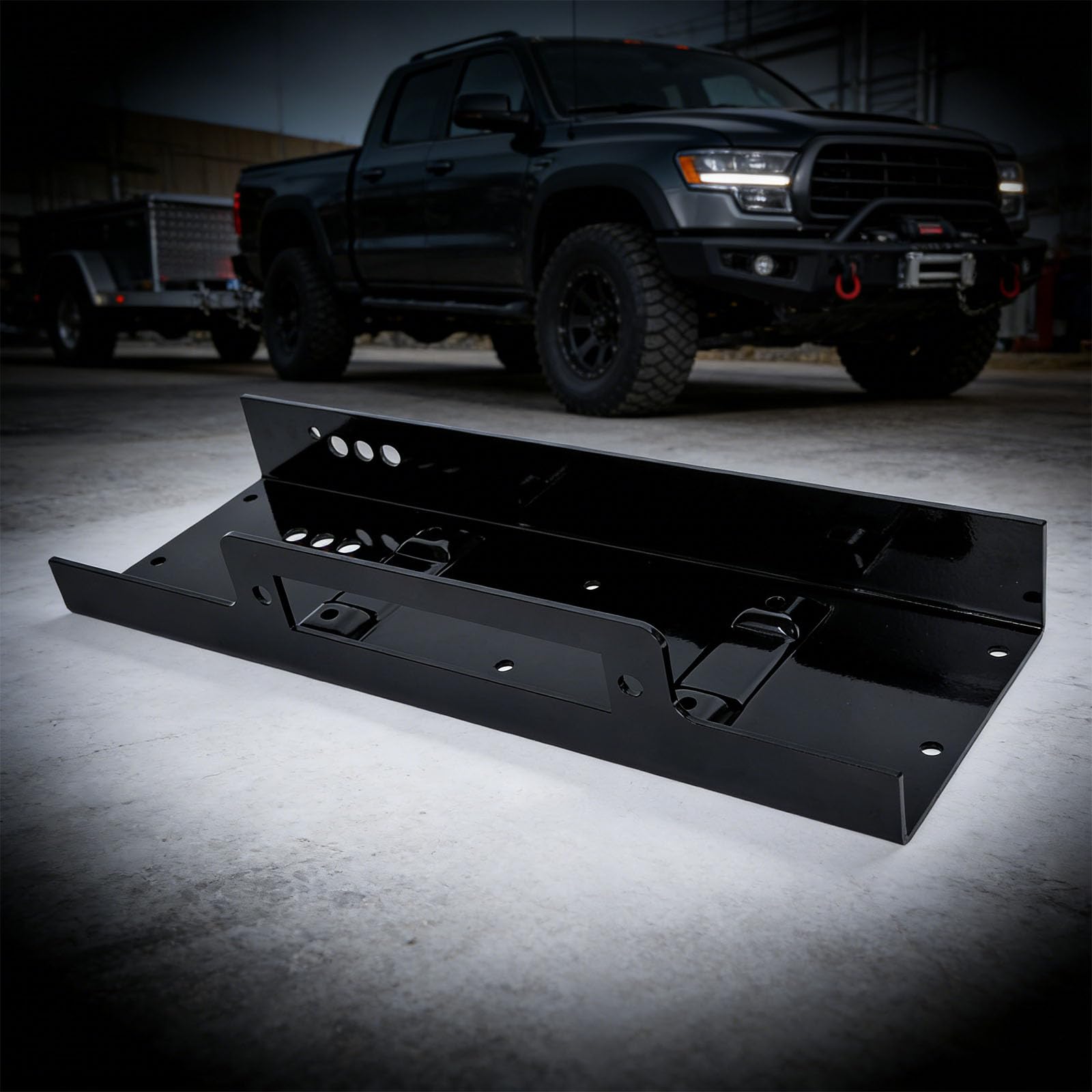 Seilwinde Montageplatte für LKW, SUV, Anhänger, 6803 kg, strapazierfähig, universell erhöhtes Bolzen-Design, Windenplatte für Anhänger