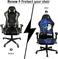 Vista 4 de Fundas para sillas de videojuegos, funda elástica para silla de computadora, funda ergonómica para silla de oficina, para protección contra arañazos
