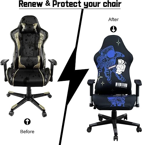 Miniatura 4 de Fundas para sillas de videojuegos (sin silla), funda para silla de computadora de oficina, tela jacquard elástica para evitar arañazos de gatos,