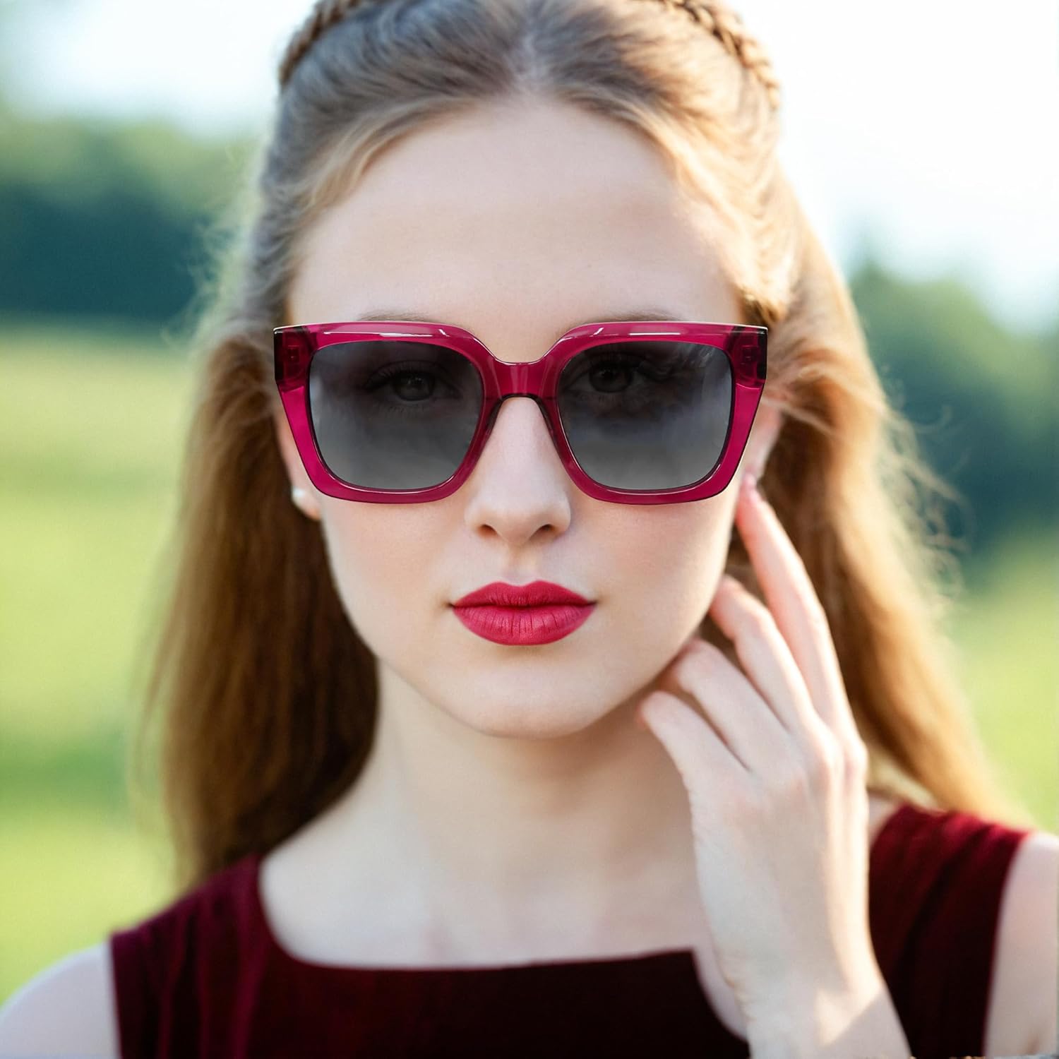 ZENOTTIC Oversized Polarized Square Sunglasses Women Trendy Sun Glasses Retro Designer Shade for Ladies UV400 Protection - Image 6