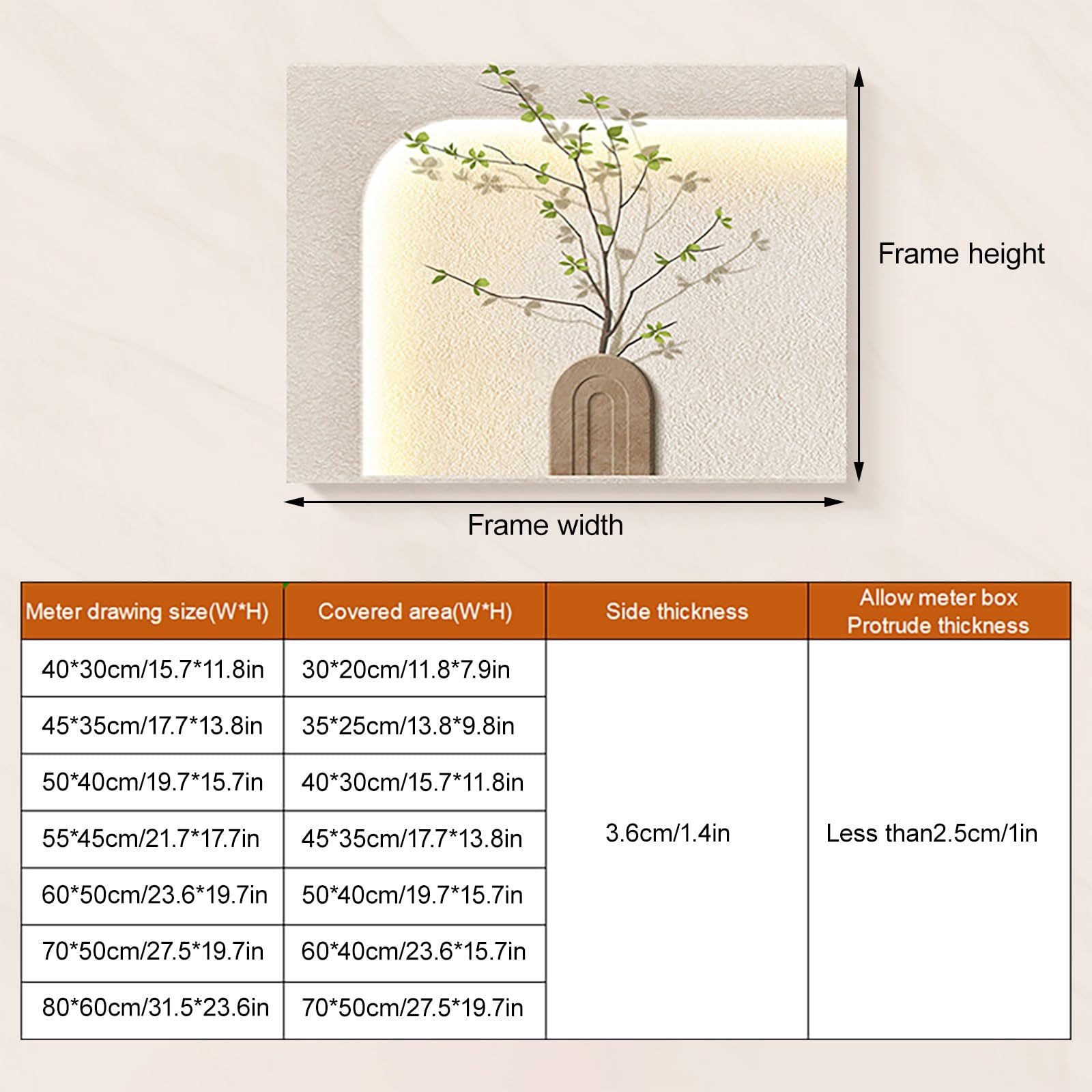 Genérico Cubierta Moderna para Panel eléctrico de Montaje en Pared, Mueble Decorativo para Caja de fusibles para el hogar y la Cocina, Elegante diseño para Caja de contadores para Pasillo y dormitori