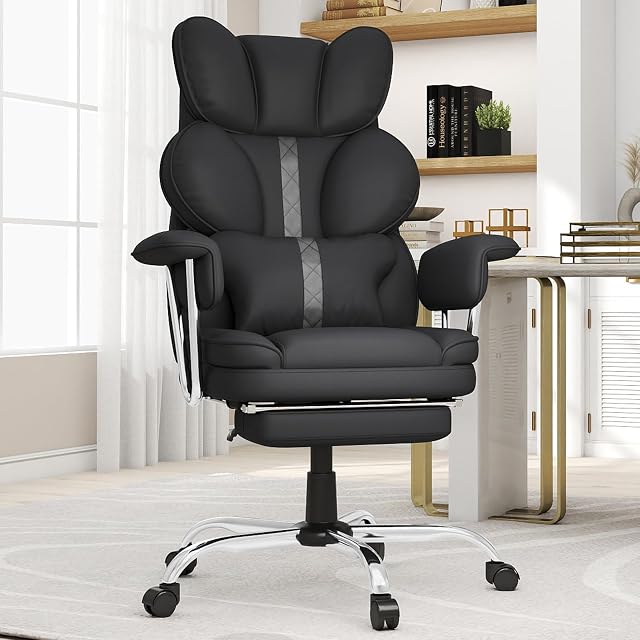 Big et Président du Bureau de haut niveau, Président du bureau de direction avec l ' appui de Lumbar400bls Comfy Chaises d'ordinateur inclinables ergonomiques haut dossier, Roues pivotantes et repose-pieds rétractables