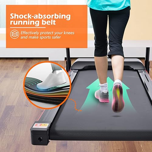 Miniatura 3 de Cinta de correr plegable para el hogar para entrenamiento en casa, pantalla LCD de 5 pulgadas, cubierta de correr absorbente de golpes, soporte para