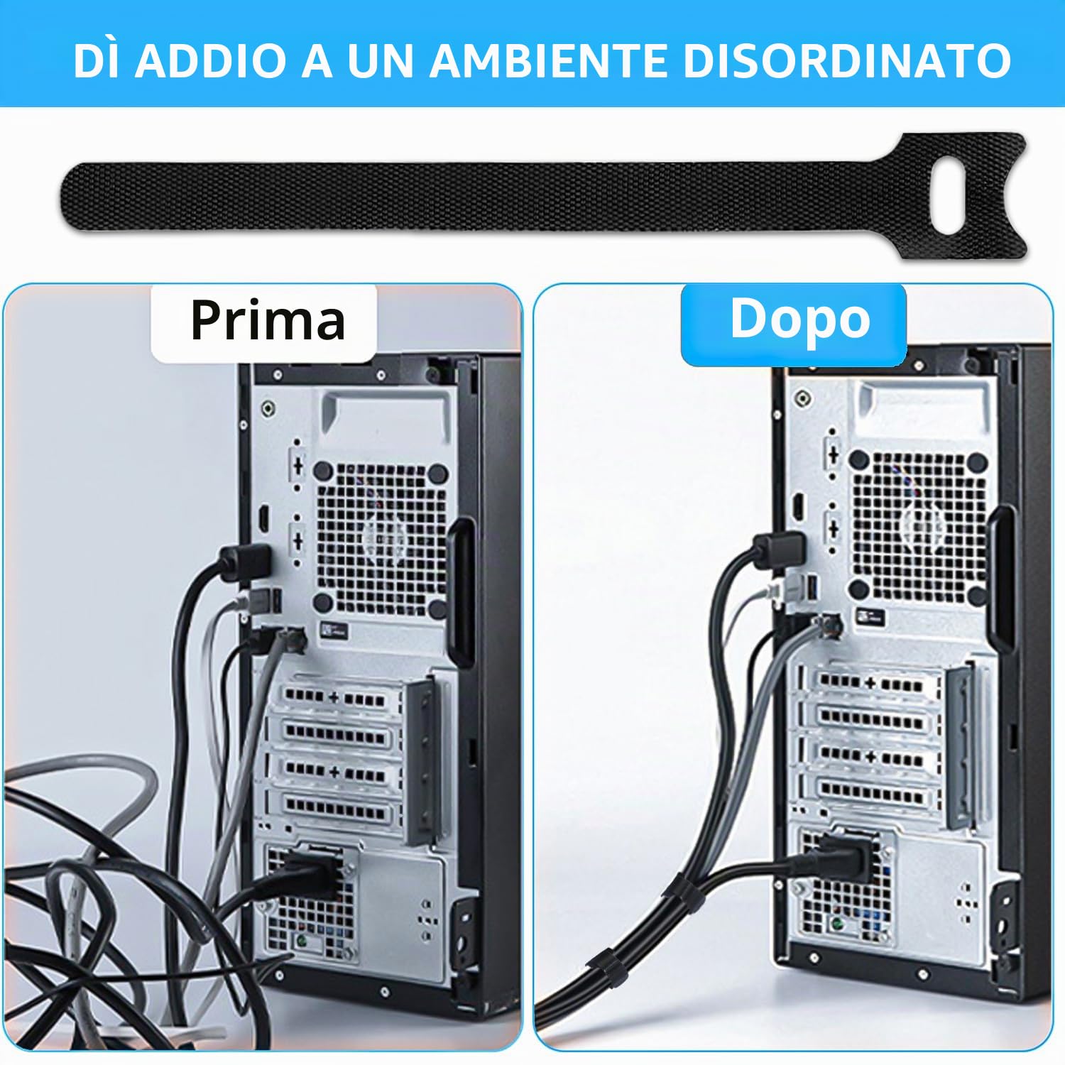 100 Fascette Cavi riutilizzabili, in 4 diverse lunghezze, 200 mm/150mm/120 mm/100 mm, Nylon Fascette nere, per casa, ufficio, ufficio