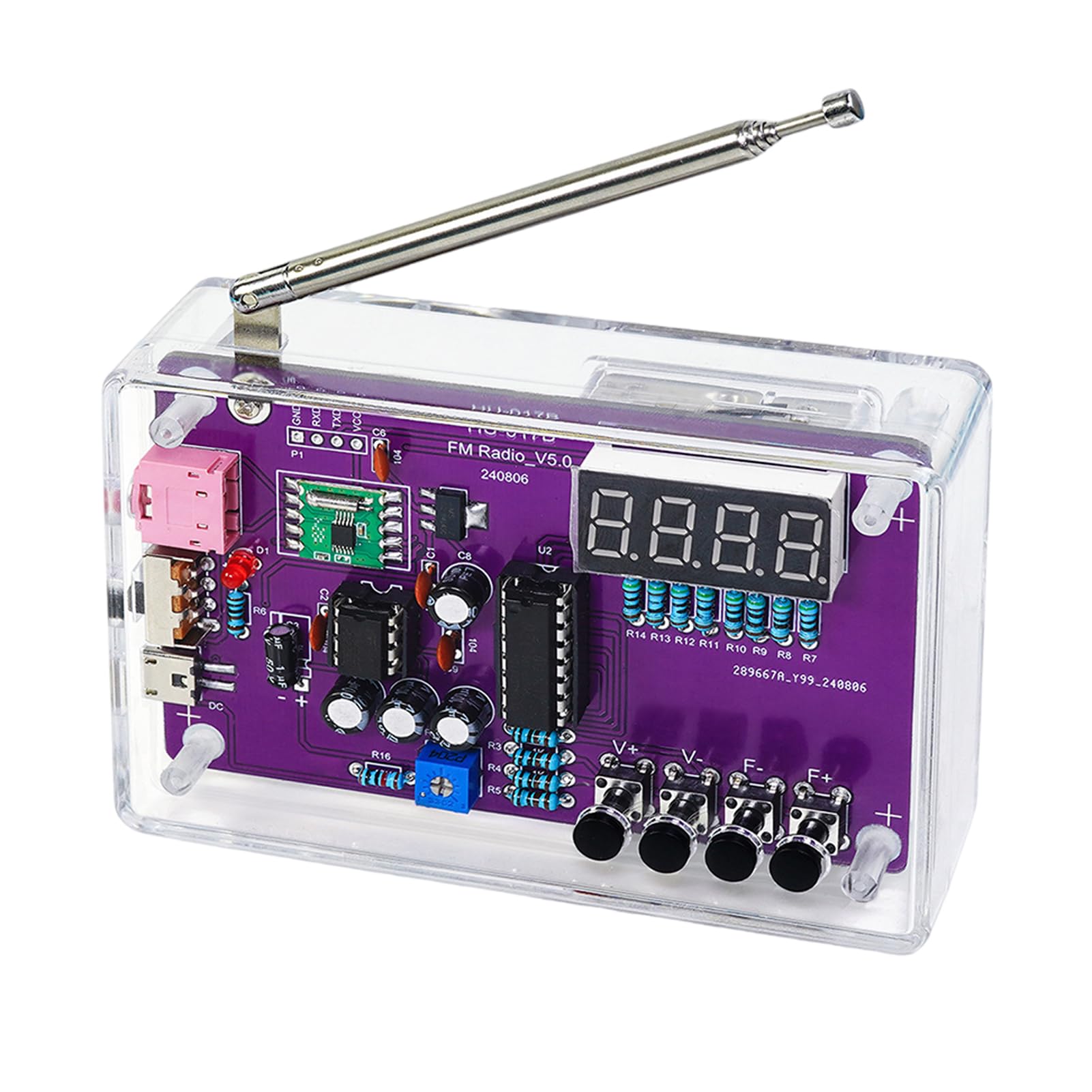 Kit radio FM, kit d'entraînement à la soudure électronique DIY Kit de soudure Module radio récepteur Kit 87-108 MHz (avec étui)