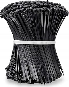 Black Zip Ties Heavy Duty, 9.8 Inch, 250 Pack | 49 LBS Ultra Strong Tensile Strength, Self-Locking, Adjustable Nylon, Indoor Outdoor