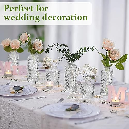 Miniatura 3 de RUCKAE Jarrones pequeños transparentes a granel, paquete de 22 mini jarrones de cristal para centro de mesa, decoración de boda, decoración del