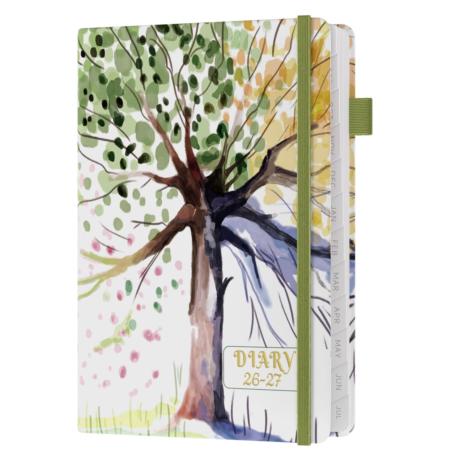 Sailingvan Academic Diary 2026-2027 Week to View A5, August 2026 - July 2027, 26/27 Weekly & Monthly Planner with UK Holidays, Elastic Closure, Pen Loop, Grey Monthly Tabs, Inner Pocket