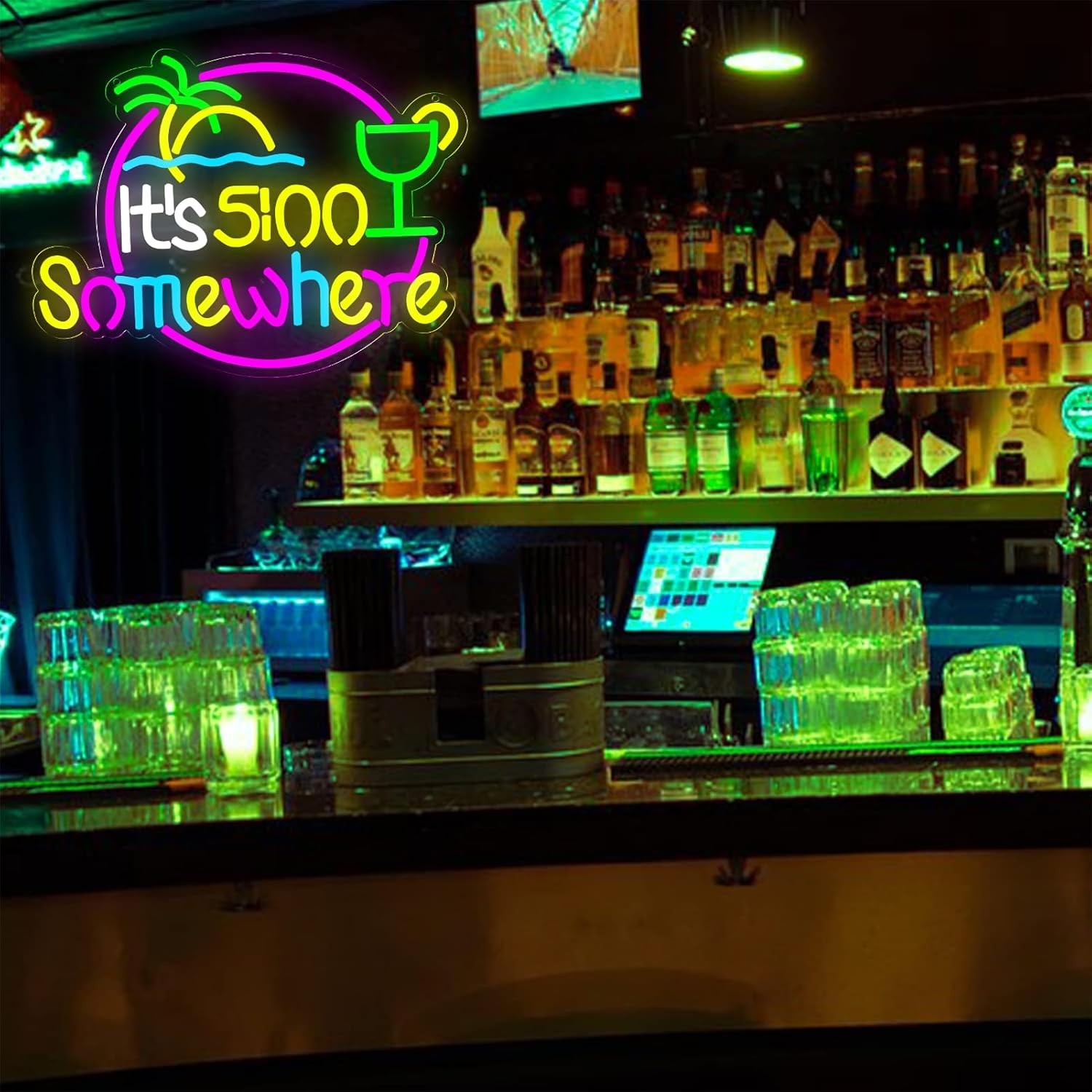 Its 5 00 O'clock Some Where Neon Signs,Art Wall Lights for Bar Club Bedroom Windows Glass Hotel Pub Cafe Wedding Birthday Party Gifts