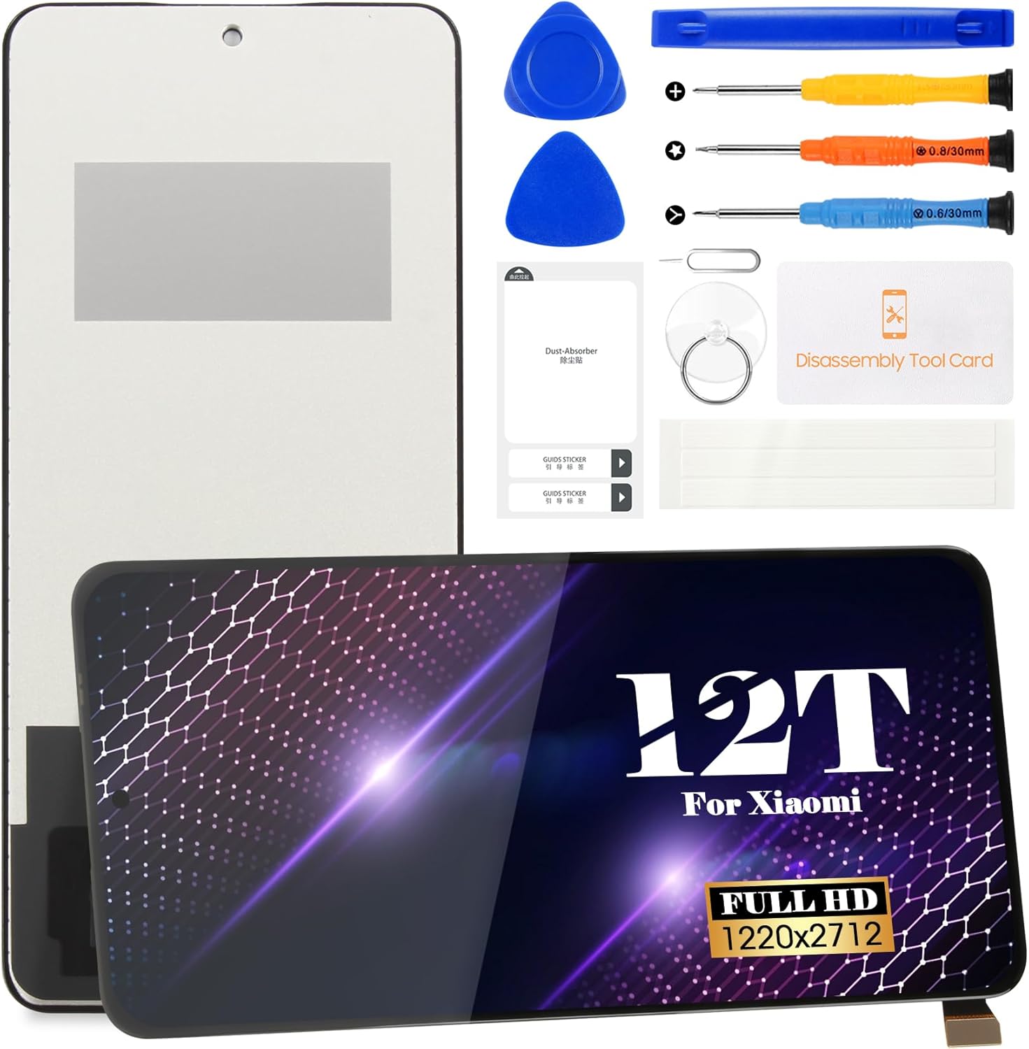 Incell for Xiaomi 12T LCD Display for Xiaomi 12T Pro 5G 2022 Screen Replacemet for 22071212AG Touch Screen Digitizer Display Assembly Repair Kits Without Frame(Black)