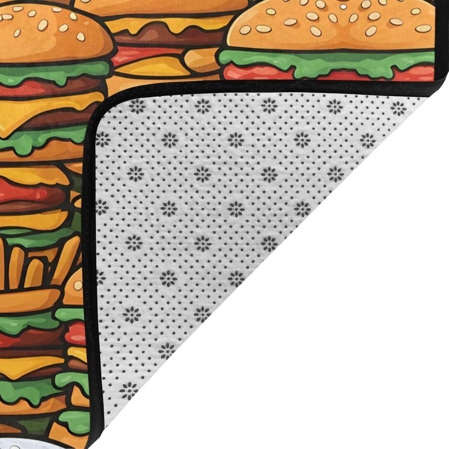 Many Cute Burgers Printed Floor mat 80x58 inches, Non-Slip Decorative Carpet for Bedroom and Living Room