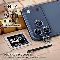 Vista 222 de Misea [3+1] for iPhone 14 Pro/iPhone 14 Pro Max Camera Lens Protector Bling, 9H Tempered Glass Camera Cover Screen Protector Metal Individual Ring