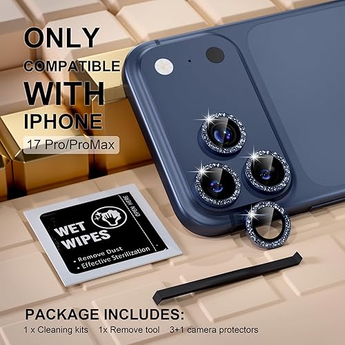 Miniatura 100 de Misea [3+1] Protector de lente de cámara para iPhone 14 Pro/iPhone 14 Pro Max, protector de pantalla de vidrio templado 9H, protector de pantalla