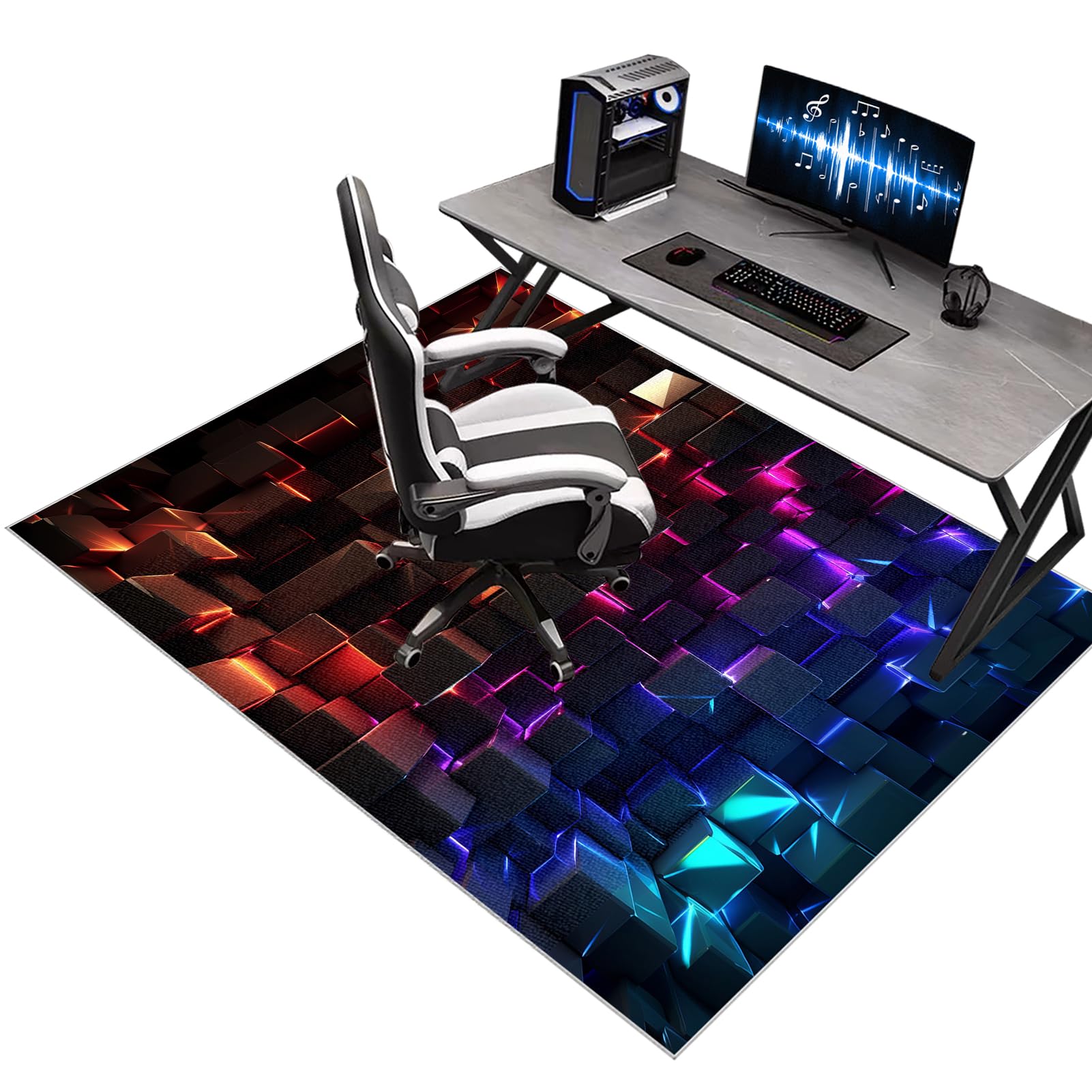 Office Gaming Chair Mat for Carpet, Office Chair Mats for Carpeted and Hardwood Floor, Heavy Duty Floor Protectors for Rolling Chairs, Desk Chair Mat for Carpeted Floors, Protector Rug 60 x 70 cm