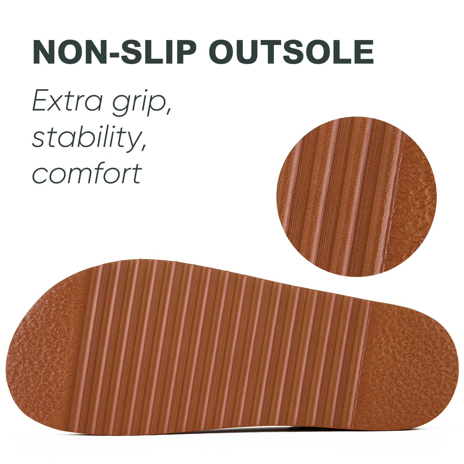 Yavero Womens Platform Sandals Open Toe Summer Sandals Low Wedge Sandals Brown 8.5