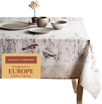 Maison d' Hermine Table Cloth Square Table Reusable 100% Cotton 54x54