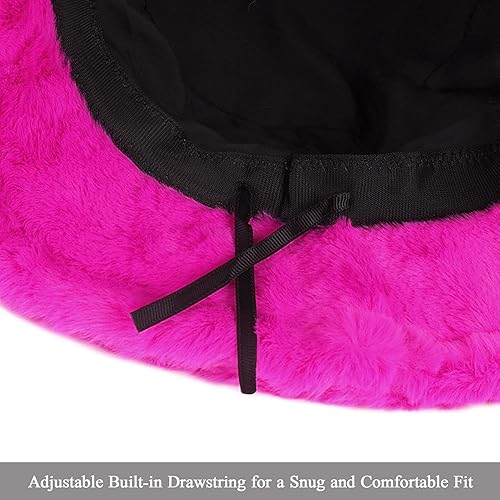 Miniatura 3 de Sombrero de pescador de piel sintética de felpa mullida, gorro cálido para mujer