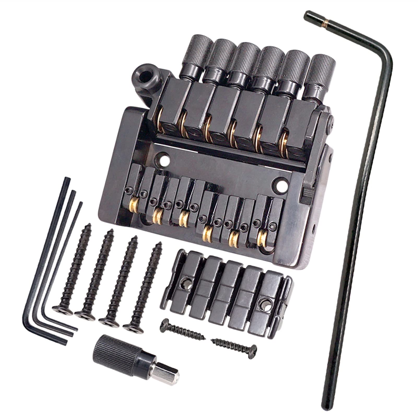 Parti di ricambio chitarra Black Guitar Tremolo System Bridge Bridge Sella Rullo Sella Testate