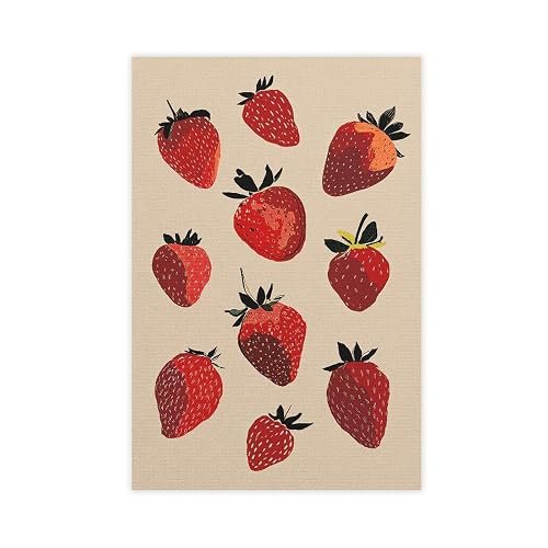 Heirloom Strawberries Illustration Or, Minimalist Retro Abstract Food, Tren