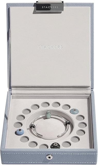 Stackers Dusky Blue Charm Lidded Jewellery Box