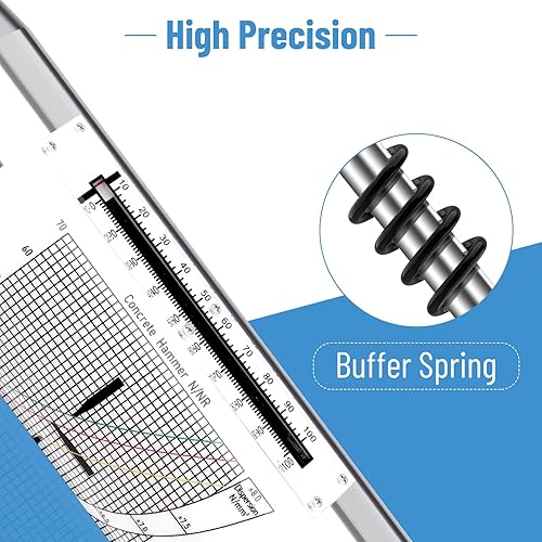 Miniatura 2 de Martillo de rebote de hormigón, probador de martillo de hormigón, 10-60Mpa (1450-8702psi), probador de hormigón herramienta de medidor de prueba de