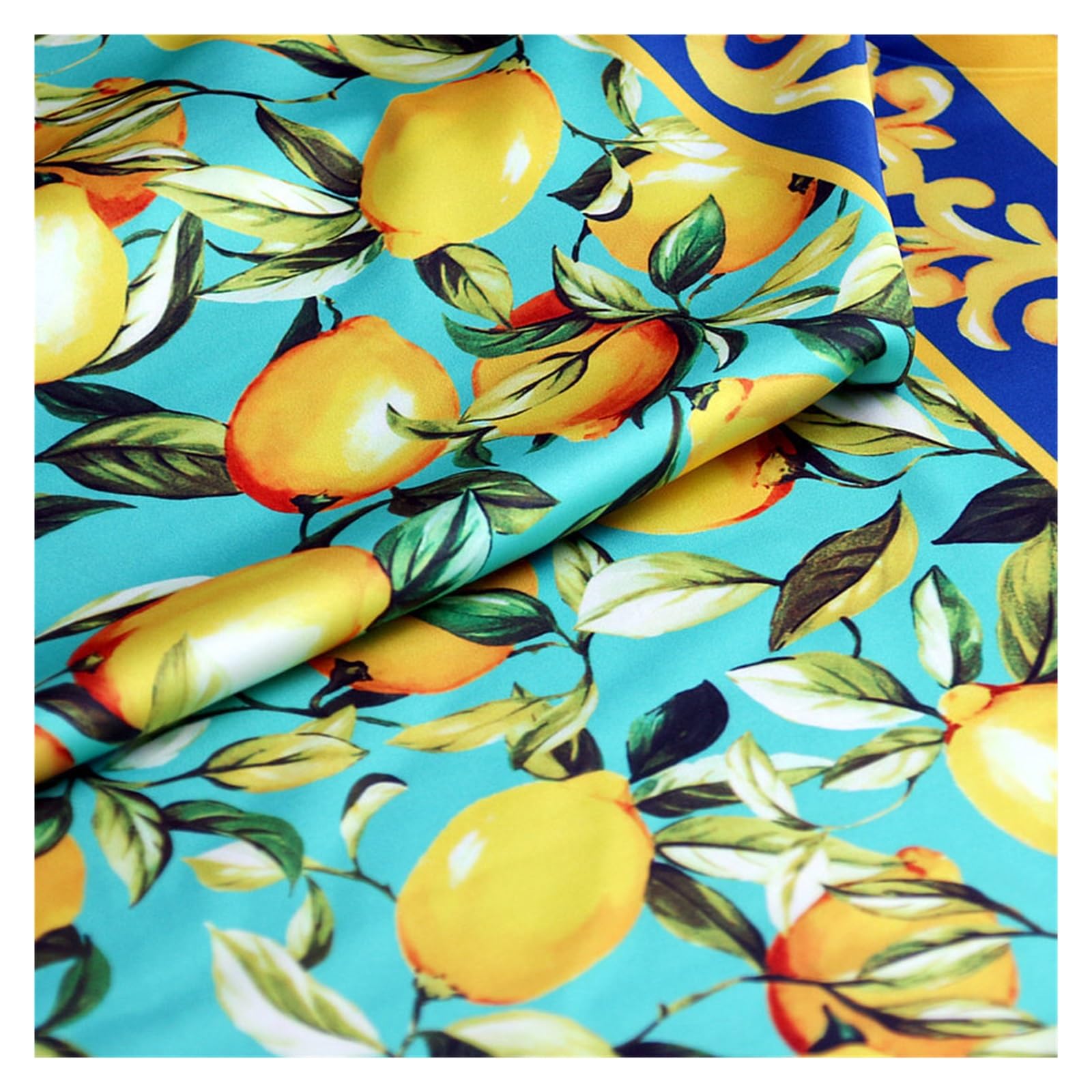 Tela de Satén Tela satinada con estampado de limones