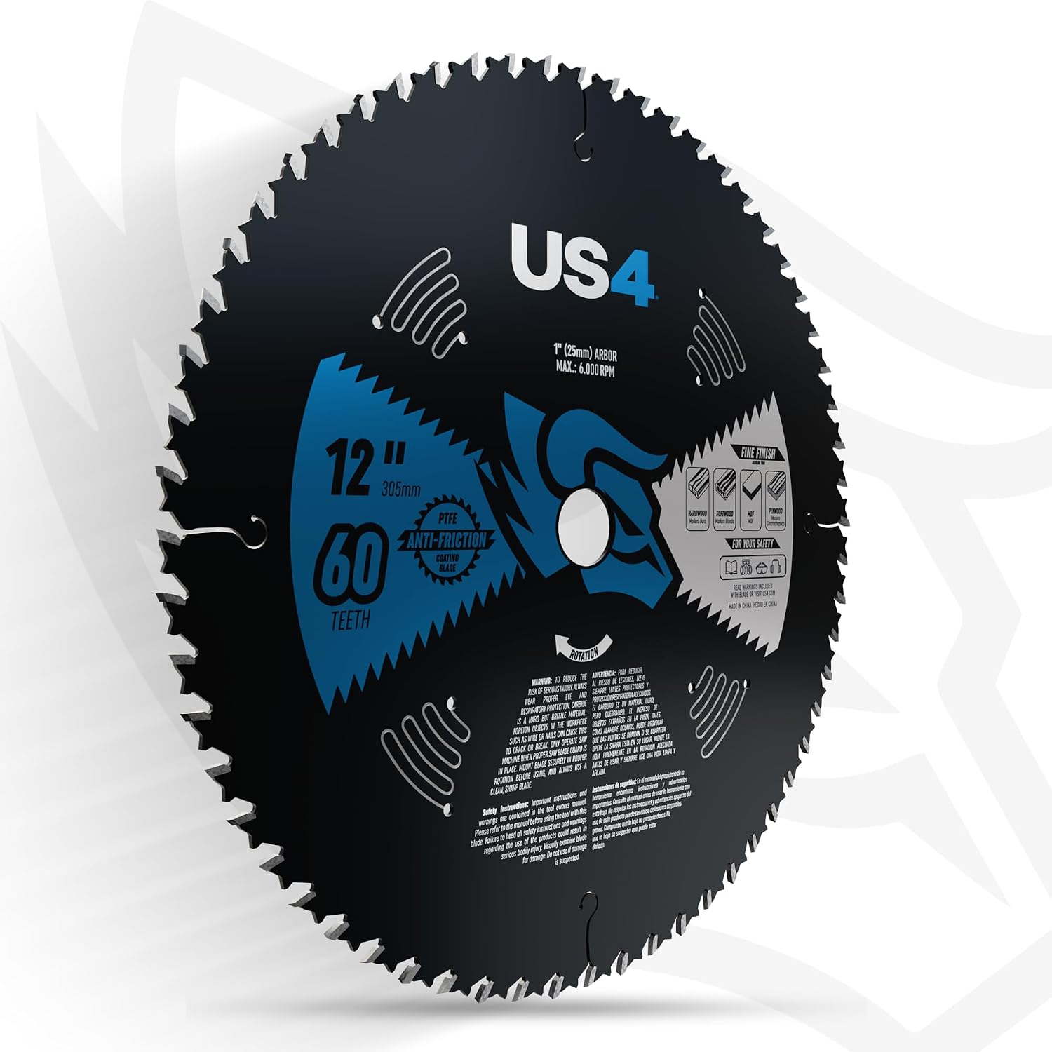 US4 12" 60T Circular Saw Blade - Professional Wood Cutting