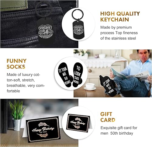 Miniatura 3 de AYGE Regalos de 50 cumpleaños para hombres, compañeros de trabajo, profesores, jefes, amigos, papá, incluye vaso aislado de 20 onzas, caja de regalo