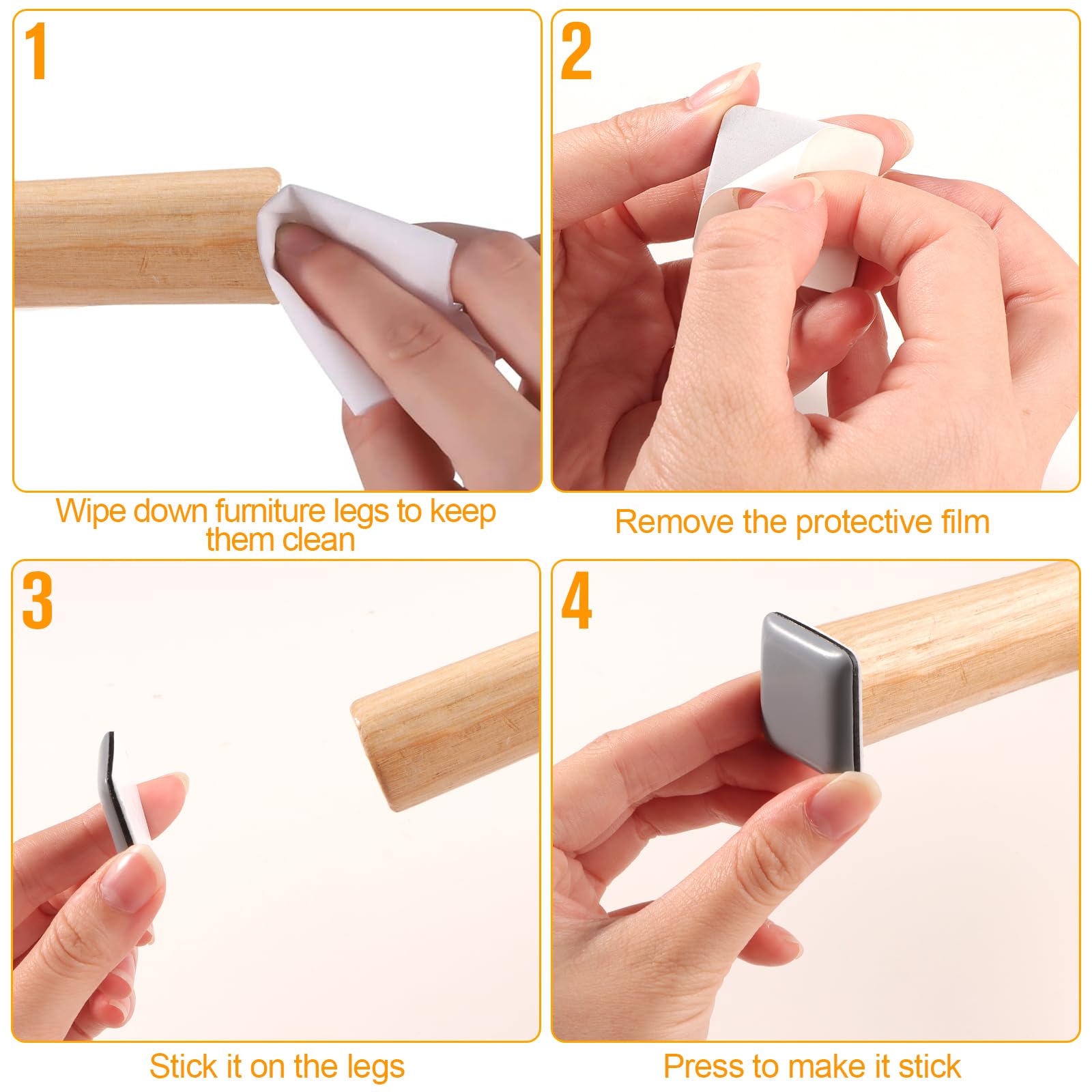 30 Scivoli In Teflon Per Mobili - Cursori Adesivi 20x20mm Per Spostare Divani, Letti E Tavoli - Foto 9