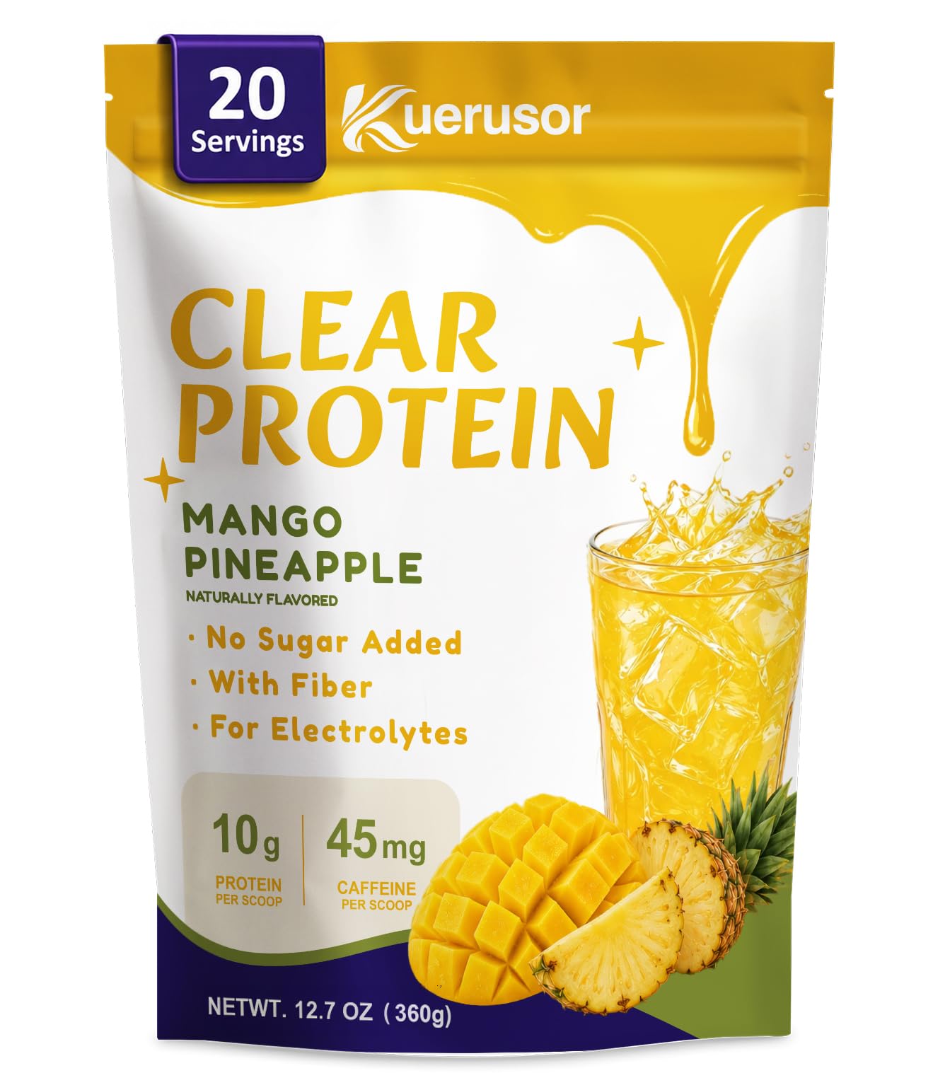Clear Protein Refresher Powder, Pineapple Mango