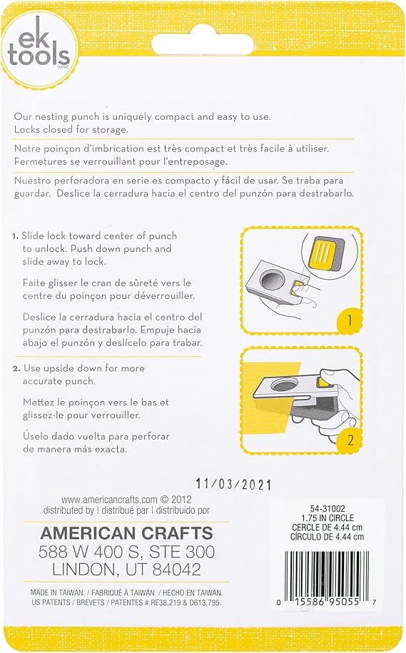 EK Success 1.75 Inch Circle Punch, Light Grey, 1.75-Inch