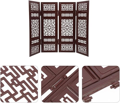 Vista 3 de ibasenice Pantalla de decoración de casa de muñecas en miniatura, juguete de panel plegable para niños, accesorio de muebles clásicos para casas