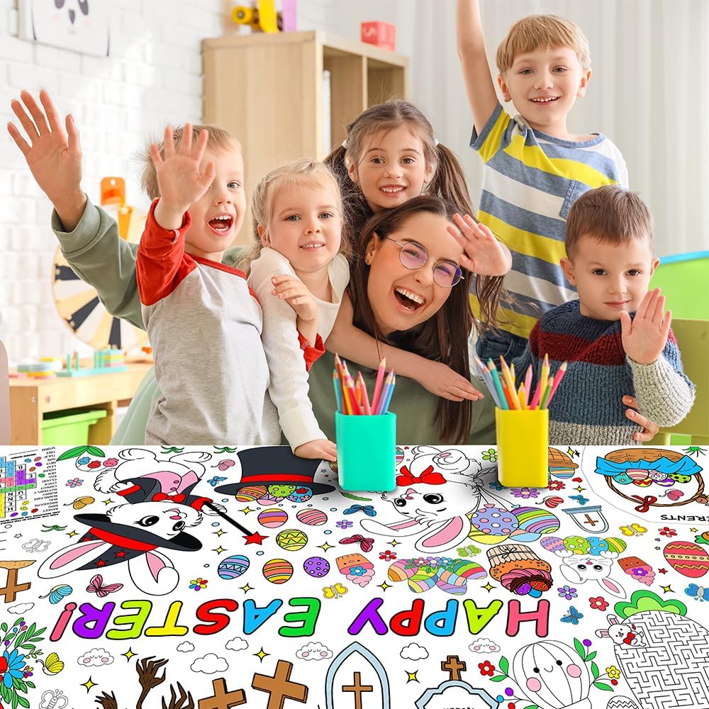 SPERINGEEN Easter Tablecloth Decorations, Easter Crafts for Kids image 4