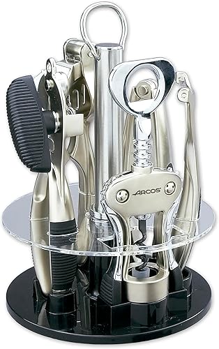 Arcos Juego de accesorios de cocina, 5 piezas para un uso versátil, incluye pelador, cascanueces, sacacorchos, prensa de ajo, abrelatas, aleación de