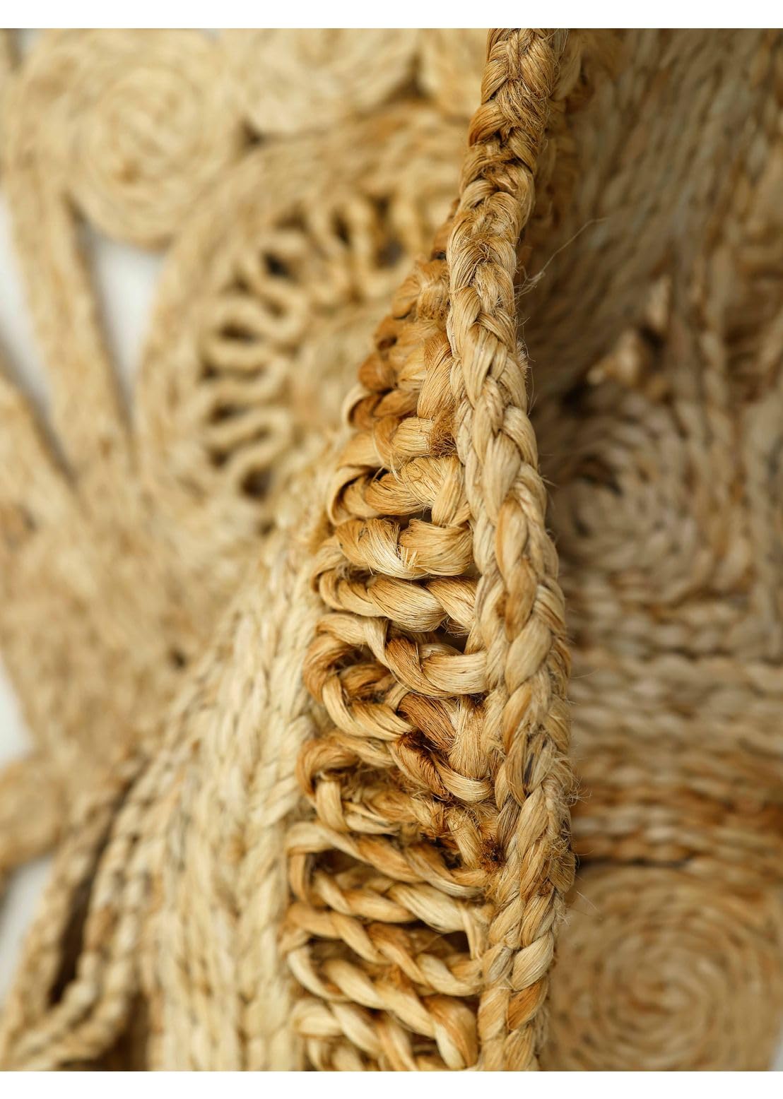 carpetfine Tapis Jute Paul Ronde Couleur Naturelle Beige Ø 120 cm tissé à la Main en Jute | Modèle Naturel Moderne Uni à Tissage Plat de Style Boho pour Le Salon et la Chambre à Coucher