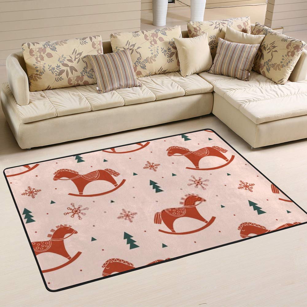 Tapis en bois rose Ruchen pour salon et déco de Noël chaleureuse