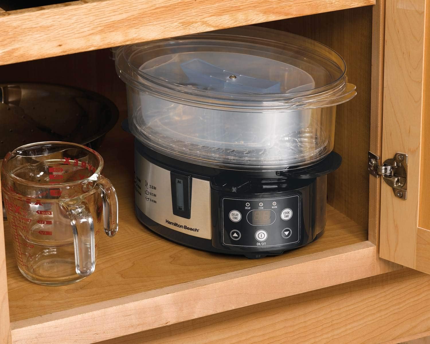 Hamilton Beach 37537 Digital Two-Tier Automatic Electric Countertop Food Steamer