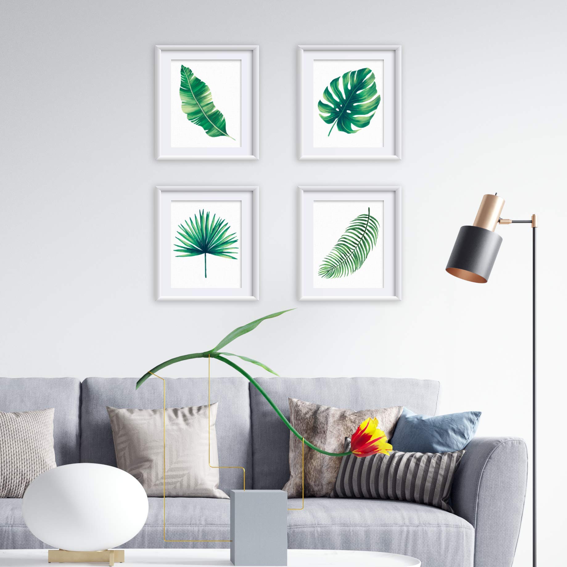 Amazon.co.jp: PapaKit エキゾチックな熱帯の葉 - 4ピース 8x10インチ