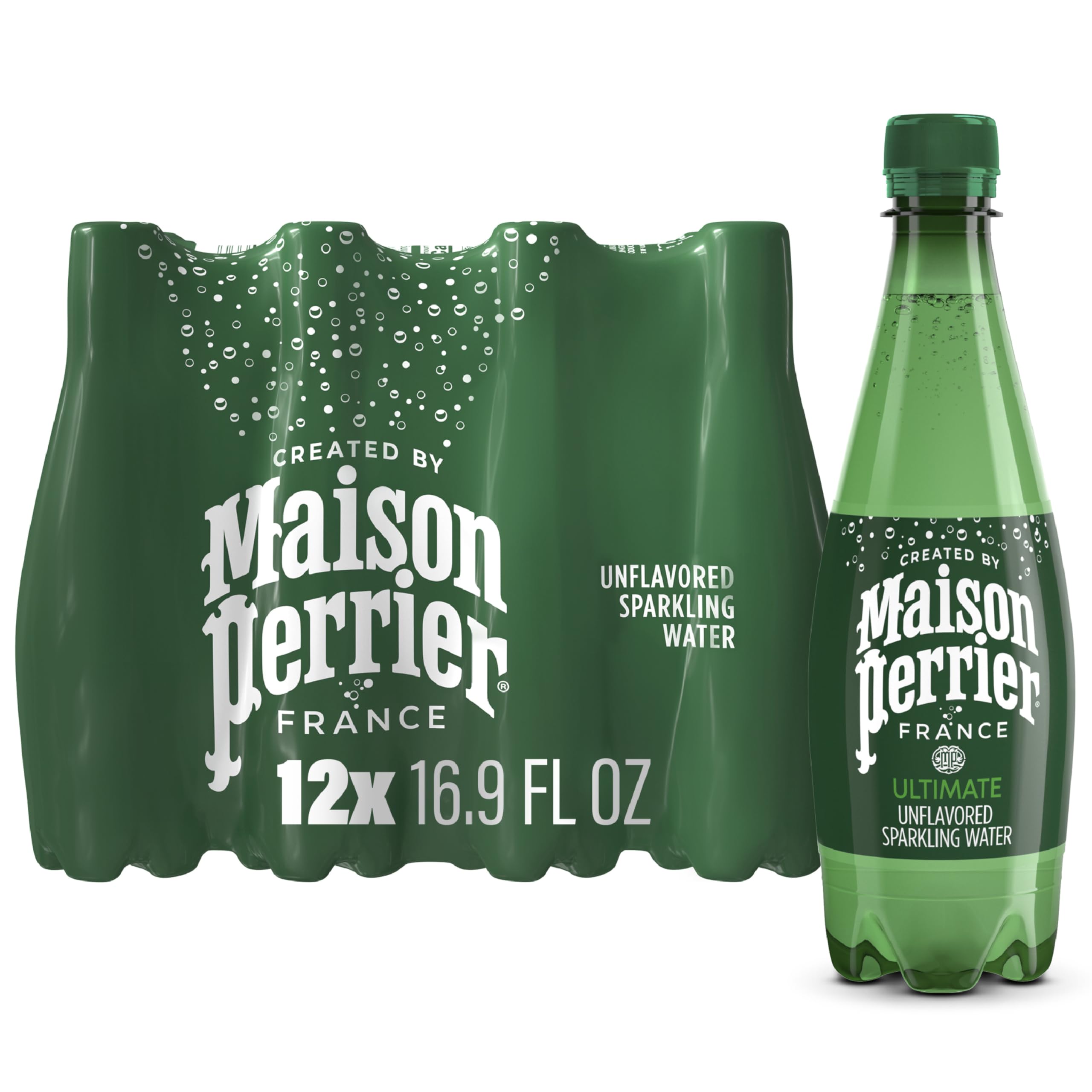 - Maison Perrier Unflavored Sparkling Water, 16.9 FL OZ Plastic Water Bottle (12 count)