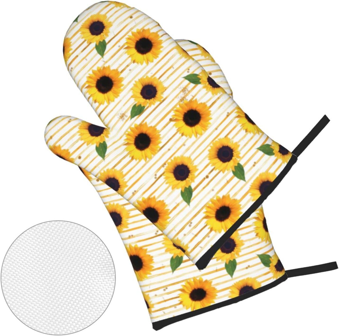 Sunflower pattern Kitchen baking four piece set, fit for cooking and baking, oven, microwave, and outdoor barbecue