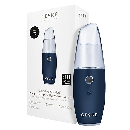 GESKE SmartAppGuided - Refrescante de hidratación facial  4 en 1  Atomizador de agua  Máquina de pulverización hidratante  Rociador facial