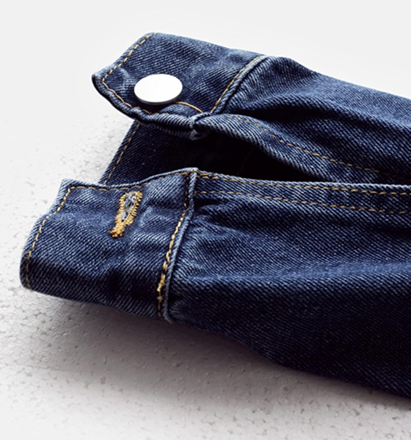 LifeShe Women's Basic Long Sleeve Button Down Distressed Denim Jackets Jean Jacket Coat - Image 6