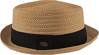 Men's Premium Straw Porkpie Fedora Hat