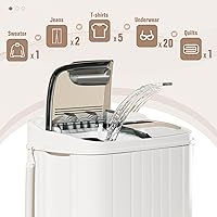 Vista 9 de Bonusall Portable Washing Machine, 16Lbs Mini Small Washer Machine, Single Tub Laundry Washer for Apartments, Dorms,Traveling, RV, Grey