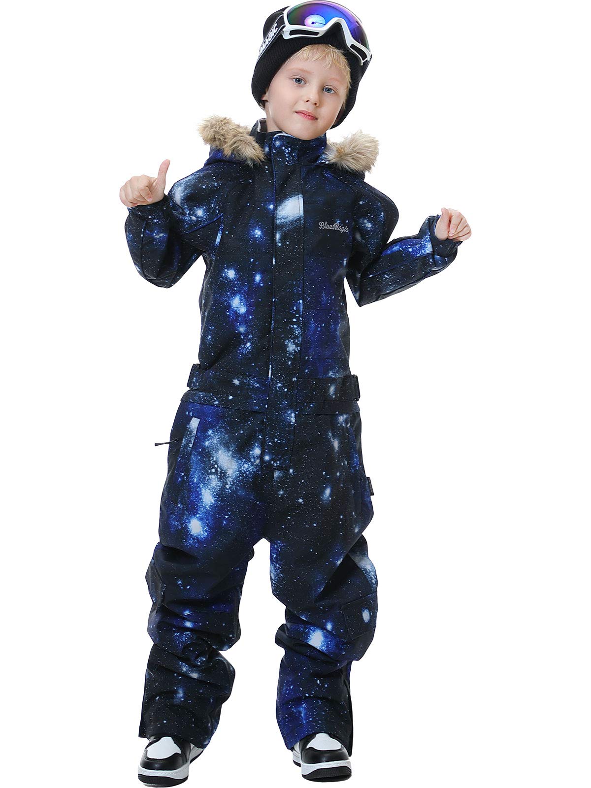 SNBOCON Kids Girls Boys Waterproof Colorful One Piece Snowsuits Coveralls Ski Suits Jackets Winter Jumpsuits