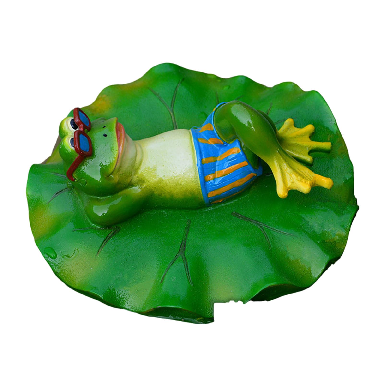 NEWFT Beautiful Cartoon Floating Frogs Shape Floating Ornaments Sculpture Cartoon Shape for Party Decors Fish Tanks Ornaments Pond