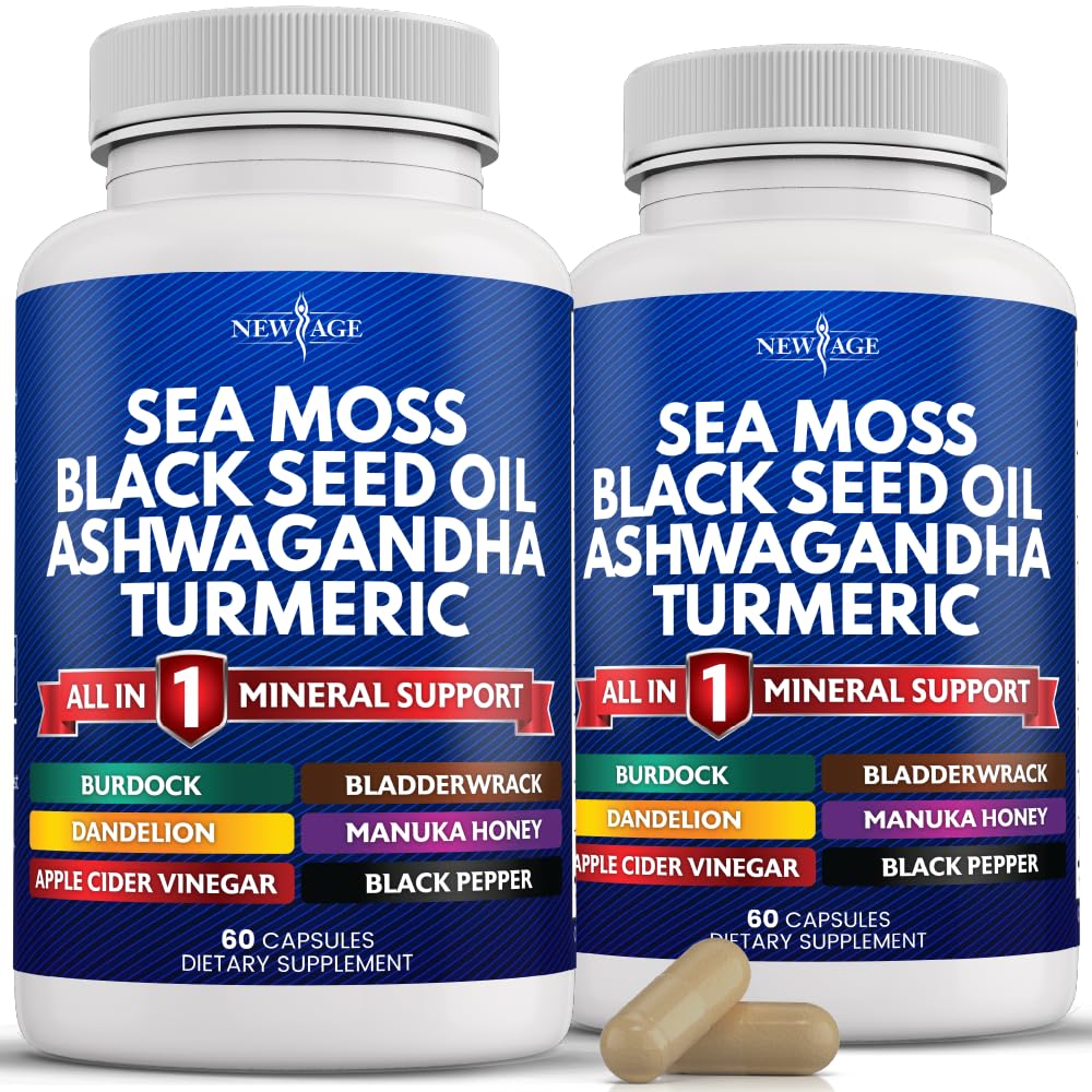 Buy Sea Moss 3000mg Black Seed Oil 2000mg Ashwagandha 1000mg Turmeric
