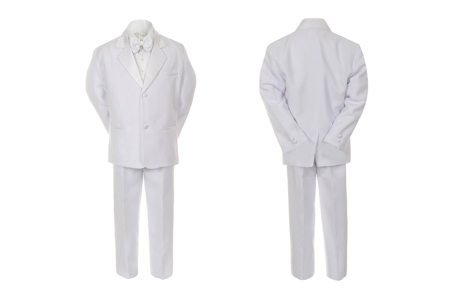 Boys White Formal Baptism First Communion Vest Set Suits Tuxedo Baby Teen (12)