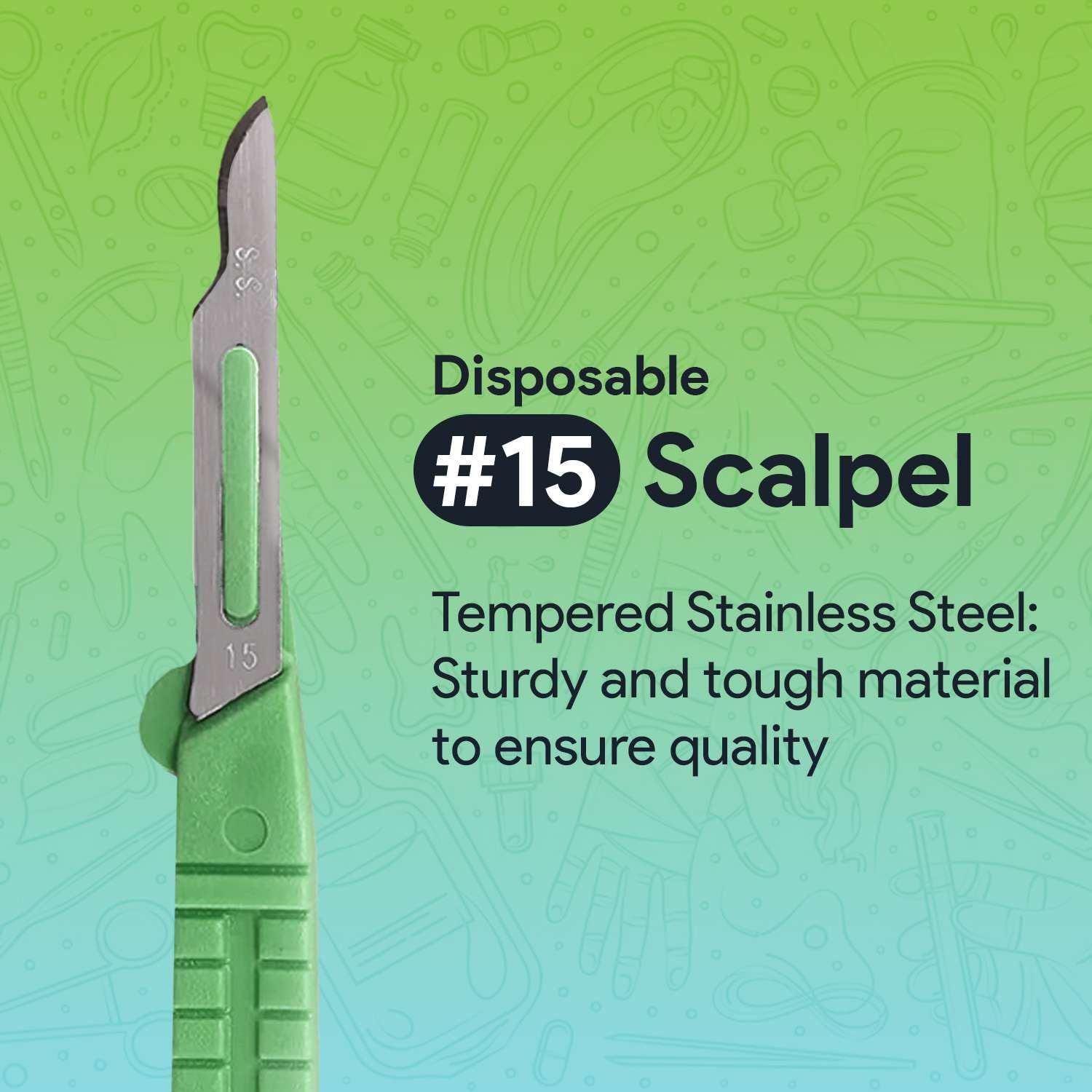 FifthPulse Disposable Surgical Scalpel Knife 15 Ten